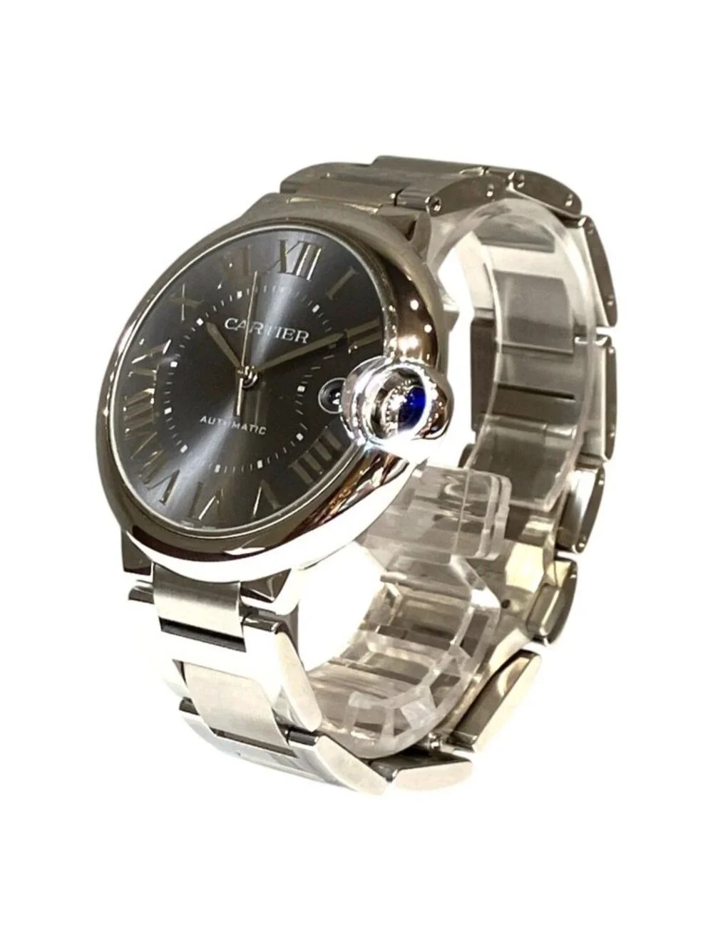 Cartier Barron Blue Watch Gross Weight SS Automatic Gray Dial